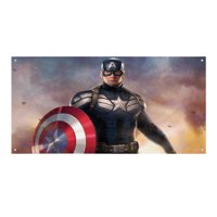 Desmarcar - Capitán América Fondo Temático Pancarta Suministros De Decoración Para Fiesta De Cumpleaños, Decoración De Fondo De Fiesta Personalizado,150X90Cm