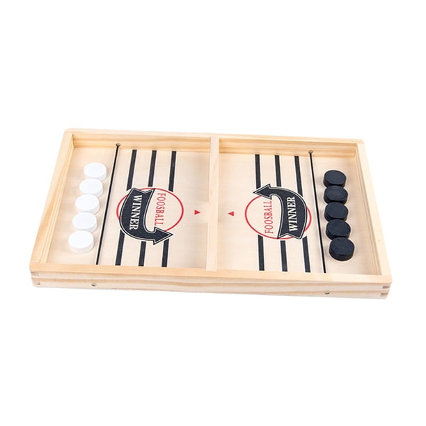 Juego de mesa de hockey sobre hielo clásico de madera con disco rápido, prueba tu velocidad y precisión, ideal para fiestas de niños, adultos y niños S