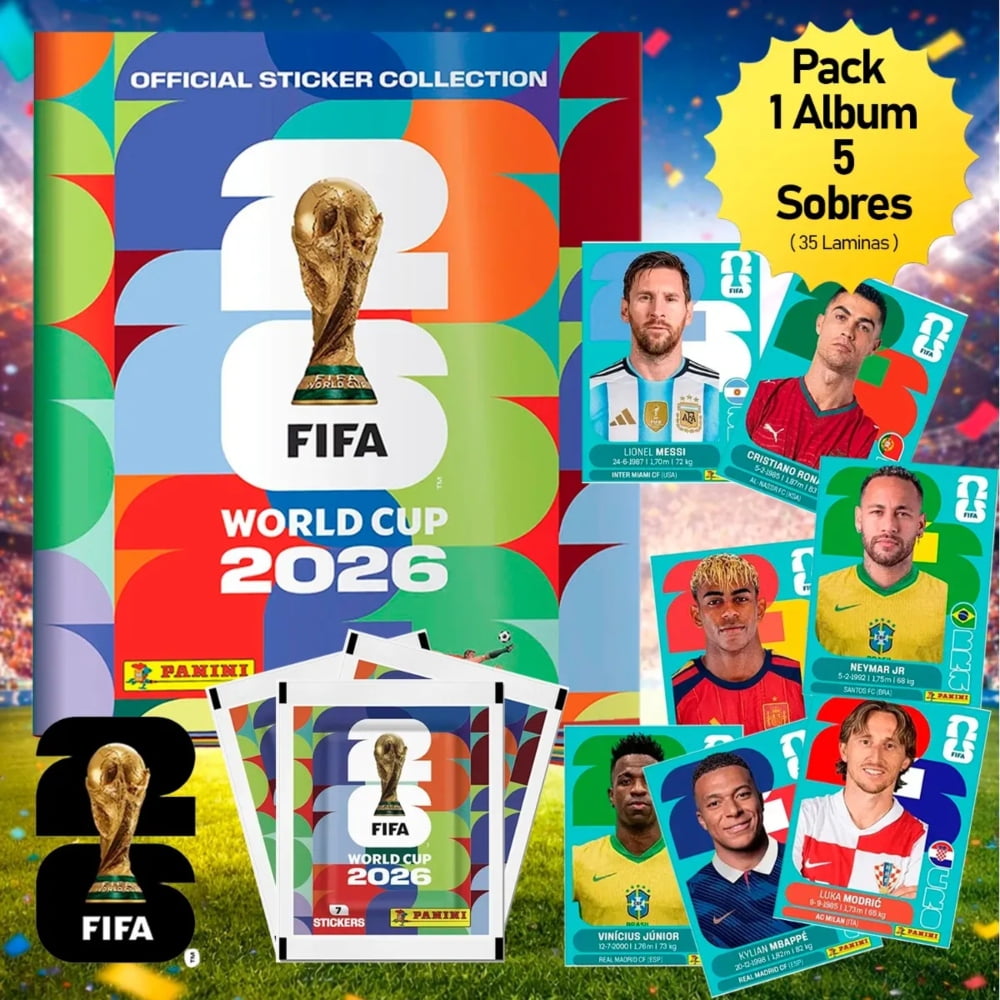 Panini - Pack Álbum Fifa 2026 + 5 Sobres (35 Láminas)