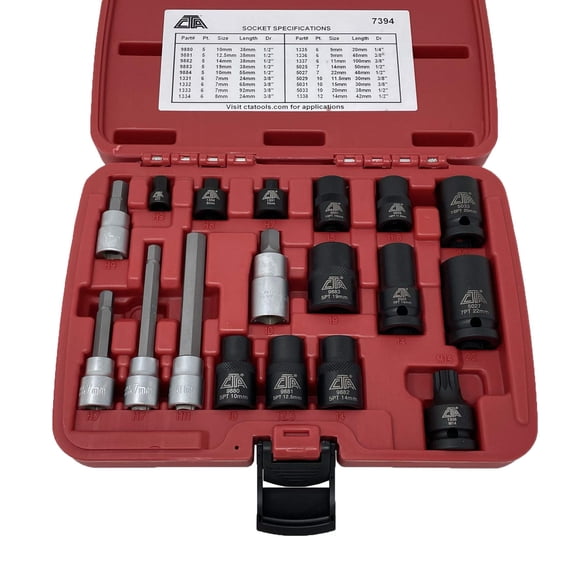 Juego de vasos CTA Tools 18 piezas para pinza de freno Euro