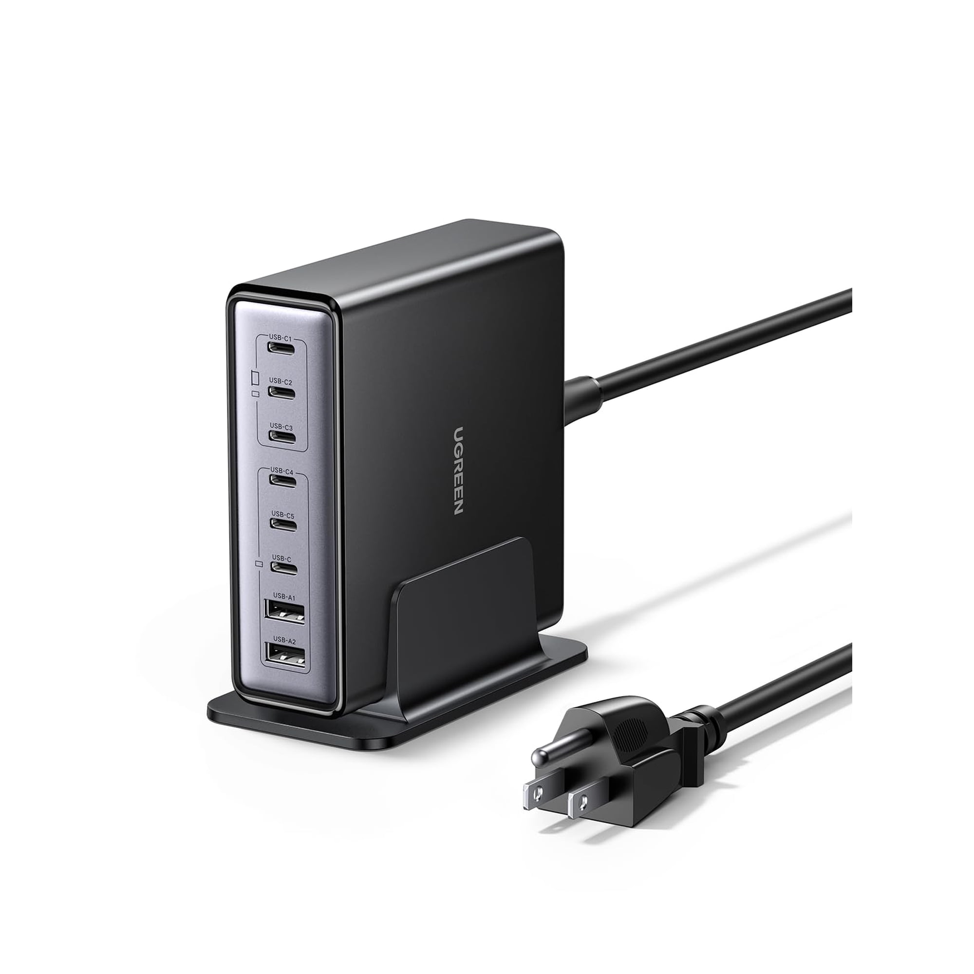 Estación De Carga Ugreen Bloque De Cargador Usb C Gan De 200 W Y 8 Puertos