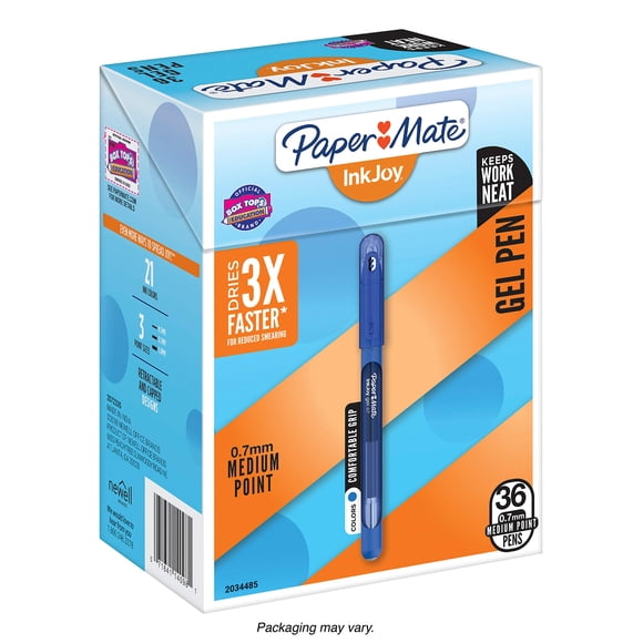 Bolígrafos de gel Paper Mate InkJoy de punta media, 0,7 mm, 36 colores