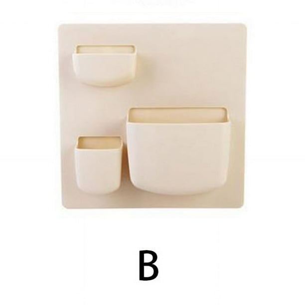 1pc Adhesive Wall Storage Rack, Bathroom Wall Storage Rack, No Punching Wall Hanging Kitchen Storage Rack