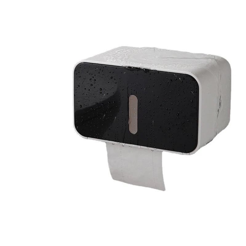 Xusx111 - Portador De Papel Higiénico Impermeable Al Aire Libre Para El Baño - Dispensador De Tejido De Plástico A Prueba De Mascotas Montado En Adhesivo Completo, Rollo De Papel Higiénico (negro 21 *