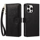 thumbnail image 2 of Funda Billetera Floral en Relieve iphone14 promax con Tarjetero y Cremallera Negro, 2 of 6
