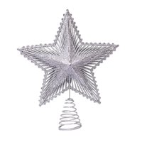 Bothyi - Adorno De Árbol De Estrella De Navidad, Adornos Navideños Ligeros Para El Hogar, Interior, Invierno, Plata