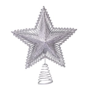 Bothyi - Adorno De Árbol De Estrella De Navidad, Adornos Navideños Ligeros Para El Hogar, Interior, Invierno, Plata