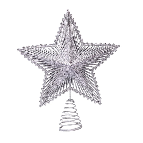 Adorno De árbol De Estrella De Navidad, Adornos Navideños Ligeros Para El Hogar, Interior, Invierno, Plata