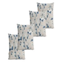 Genérico - Pack De 4 Fundas De Cojin Floreadas 45X45 Beige 02