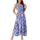 thumbnail image 1 of INSPIRE CHIC Vestidos de Playa de Verano Boho con Nido de Abeja para Mujer Cuello Cuadrado Sin Mangas con Volantes Floral Flowy Maxi Sundress L Azul Oscuro, 1 of 5