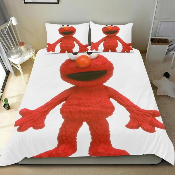 Elmo Conjunto de sábanas temático, trío de piezas, cómodo y amigable con la piel, diseño único, regalo de decoración para el hogar para familiares, amigos y fans,140X210cm