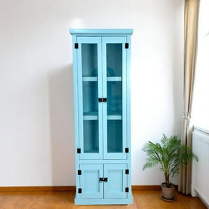 Arca Muebles - Esquinero Vintage De Madera 70X35X180 Color Menta