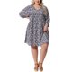 thumbnail image 2 of Agnes Orinda Vestido de Verano Talla Grande para Mujeres Escuelas Universidades Vestido Midi Flowy con Cordón en el Cuello en V Babydoll Sundress 3X Azul Marino, 2 of 6