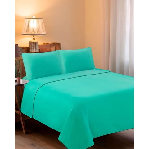 Mylhogar - Sabana Extra Suave Premium De Polar Verde Claro 2 Plazas