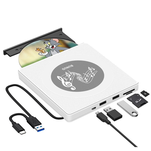 Unidad de DVD externa BUNUD USB-C Grabadora de DVD USB 3.0