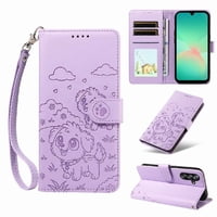 Funda Billetera Foxdock Compatible Con Samsung Galaxy A17, Diseño Perrito Tierno, Ranuras Para Tarjetas Y Soporte Plegable