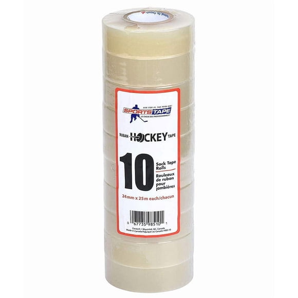Cinta deportiva transparente impermeable para hockey, paquete de 10