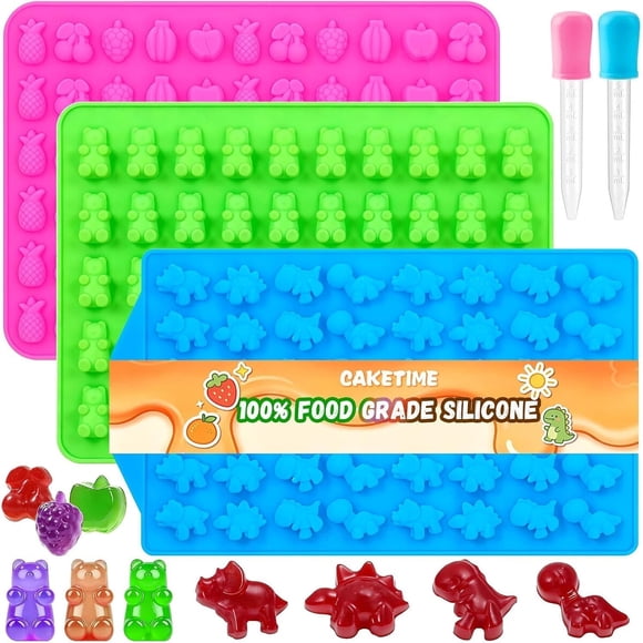 Moldes para gomitas con 2 goteros, moldes de silicona para chocolate