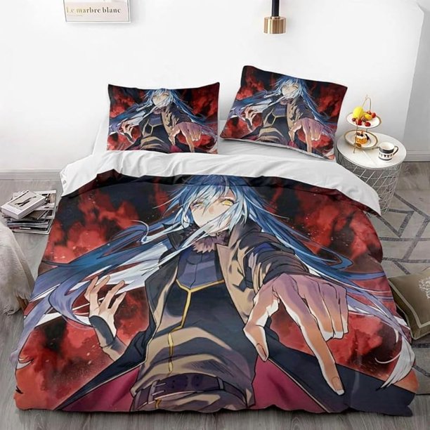 Reincarnated- Slime -Anime- Duvet Cover Set - 3D Digital -Print -Ultra-Soft Microfiber 3 Piece- Bedding Set with Zipper -Closure- Includes- 1 Comforter Cover and 2 Pillowcases (Twin (68x86""