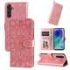 thumbnail image 1 of Funda tipo cartera FOXDOCK para Samsung Galaxy M55 5G , diseño girasol en relieve, cuero PU, cierre magnético, soporte y tarjetero, 1 of 5