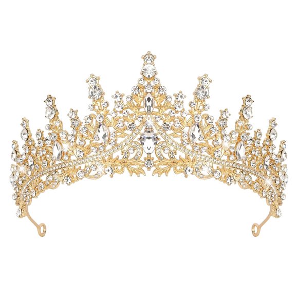 Semato Gold Crown for Women Baroque Vintage Gold Tiaras