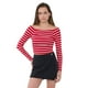 thumbnail image 1 of Polera Mujer Sin Hombros M/L Rayas Rojo Corona, 1 of 5