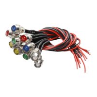 Ioensy - 10 Luces Indicadoras Led Impermeables 12 V Cc Con Cables De 22 Cm Luces De Señal