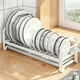 thumbnail image 2 of 1pc Dish Rack, Minimalist White Plate Drain Storage Organizer, Single-layer Tableware Storage Rack, Multi-functional Bowl Disc Draining Cage, Chopsticks Fork Spoon Knife Rack, Kitchen Accessories, 2 of 3