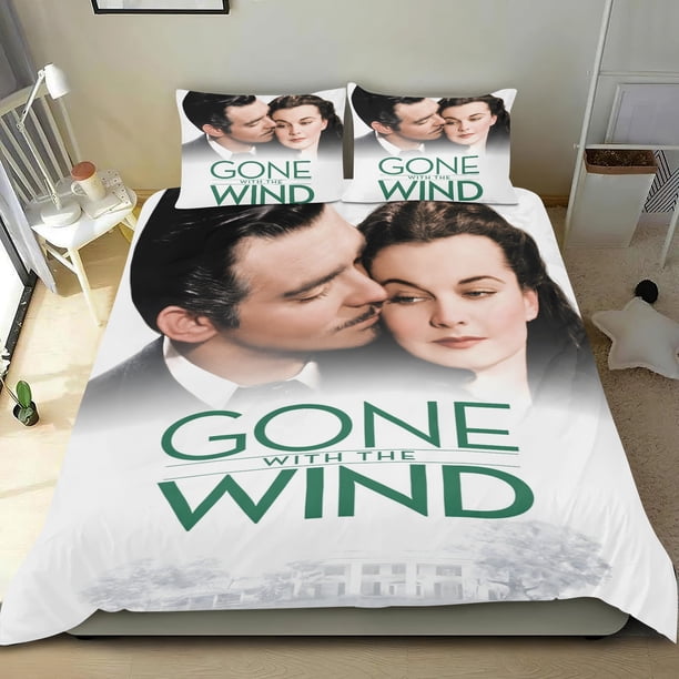 Lo que el Viento se Llevó Conjunto de sábanas temático, trío de piezas, cómodo y amigable con la piel, diseño único, regalo de decoración para el hogar para familiares, amigos y fans,173cm *218cm
