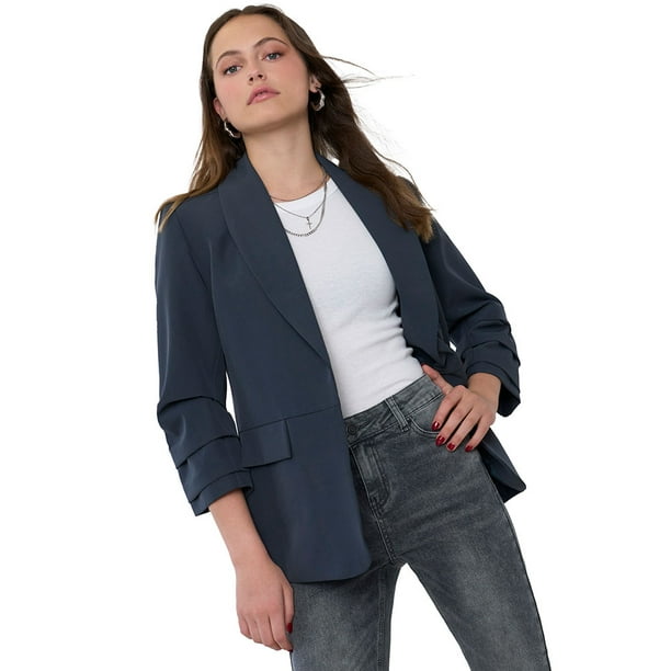 Blazer Mujer Liso Gris Corona
