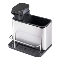 Genérico - Dispensador De Jabón 3 En 1 Soporte Para Esponja Color Gris