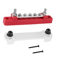 Magideal - Bloque De Terminales Eléctricos, Barra De Cobre De 150 A Con Cubierta Transparente, Barra De 5 Vías, Multiusos Para Automóviles, Vehículos Recreativos Rojo