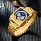 thumbnail image 3 of 3 Sub-esferas Cuarzo Hombres Military Army Sport Wristwatch Oro Correa de Acero Inoxidable Luminoso Puntero Reloj Deportivo Reloj Militar Reloj Mecánico para Hombre, 3 of 6