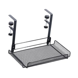 Magideal - Bandeja De Gestión De Cables Debajo Del Organizador Del Escritorio, Práctica Bandeja De Cables Portátil De Metal Para Ahorrar Espacio, Organizador De Negro