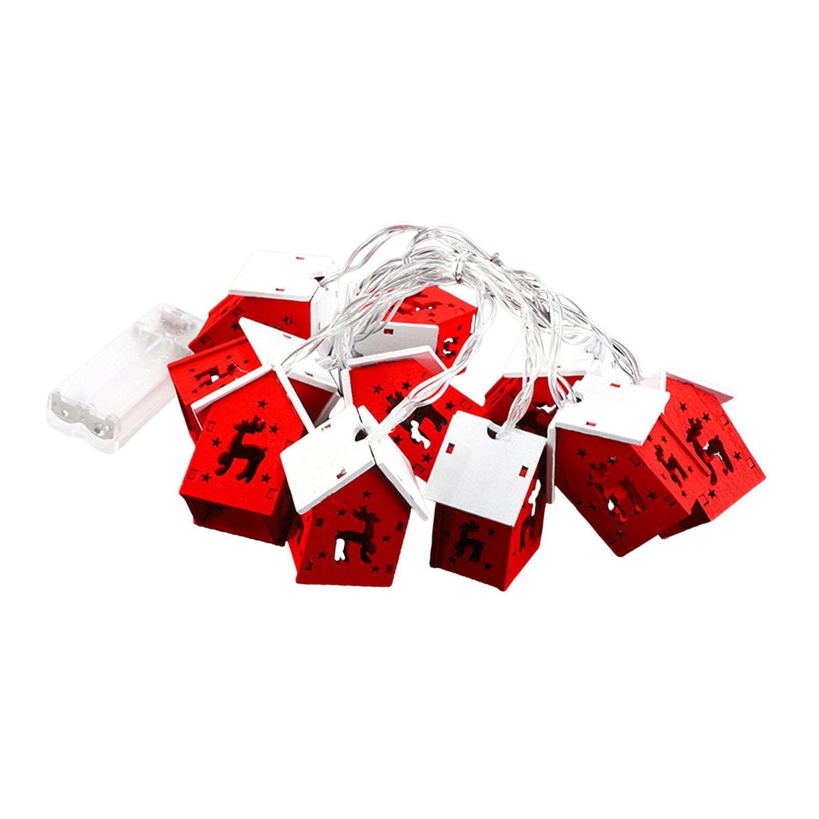 Gazechimp - Guirnalda De Luces Led De Madera Para Casa De Navidad, Manualidades Para Árbol De Navidad De Granja, 1,5 M, 10 Luces, Ciervo
