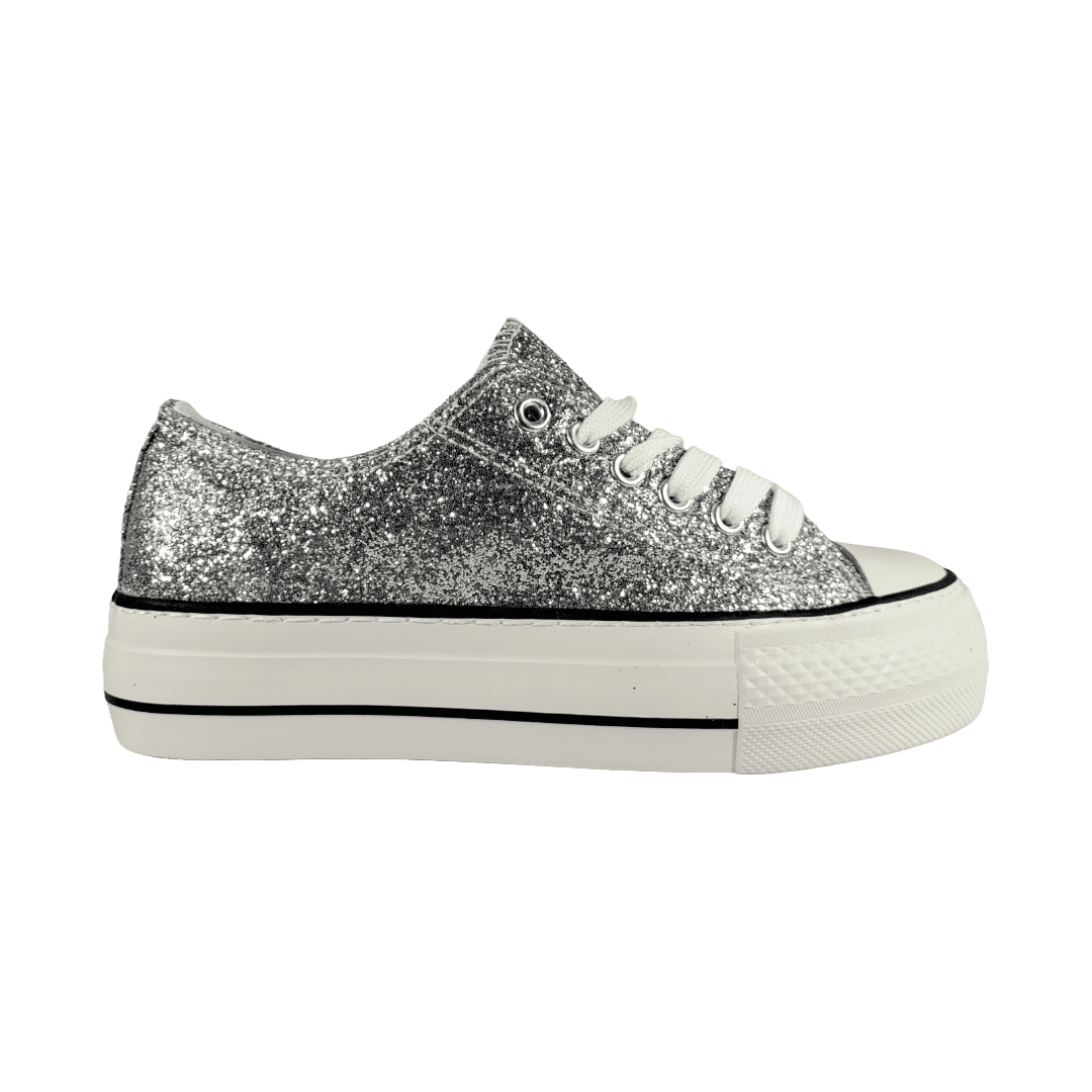 Zapatillas Urbanas Md Plateado Brillante Mujer | 3j02-16 - Talla 37 Cl / 23.5 Cm