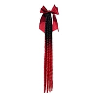 Magideal - Trenzas Cola De Caballo Con Lazo Decoración Rastas Negro Rojo