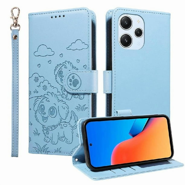 Funda Billetera FOXDOCK Compatible con Xiaomi Redmi 12 4G/5G, Diseño Perrito Tierno, Ranuras para Tarjetas y Soporte Plegable