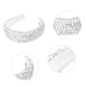 thumbnail image 3 of Diadema ancha con cristales brillantes acolchados y diamantes de imitación para mujer, accesorio para el cabello para fiestas, 3 of 5