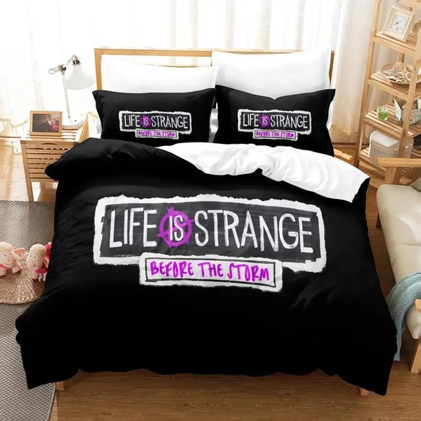 v50 Bed Sheets Game Life is Strange Before the Storm Bedding Set,Duvet Cover Bed Set Quilt Cover,King Queen Twin Size Boys Girls Adult 3-Piece Bedding Set (1 Duvet Cover + 2 Pillow Shams) Bed Sheets j