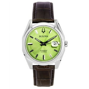 Bulova - Reloj Surveyor Automático Esfera Verde Correa De Cuero 96B427 Para Hombre