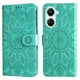 thumbnail image 1 of Funda tipo cartera FOXDOCK para Huawei Nova 10 SE , diseño girasol en relieve, cuero PU, cierre magnético, soporte y tarjetero, 1 of 5