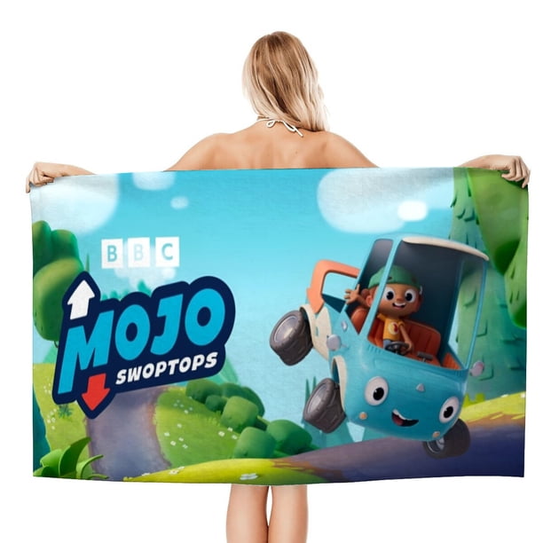 Mojo Swoptops Toalla de playa de secado rápido con diseño temático, regalo para mujeres y niñas, ideal para cumpleaños, fans, amantes de la música, uso en la playa o al aire libre, 78 × 160 cm