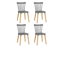 Vitelio - Pack 4 Sillas De Comedor Windsor Gris