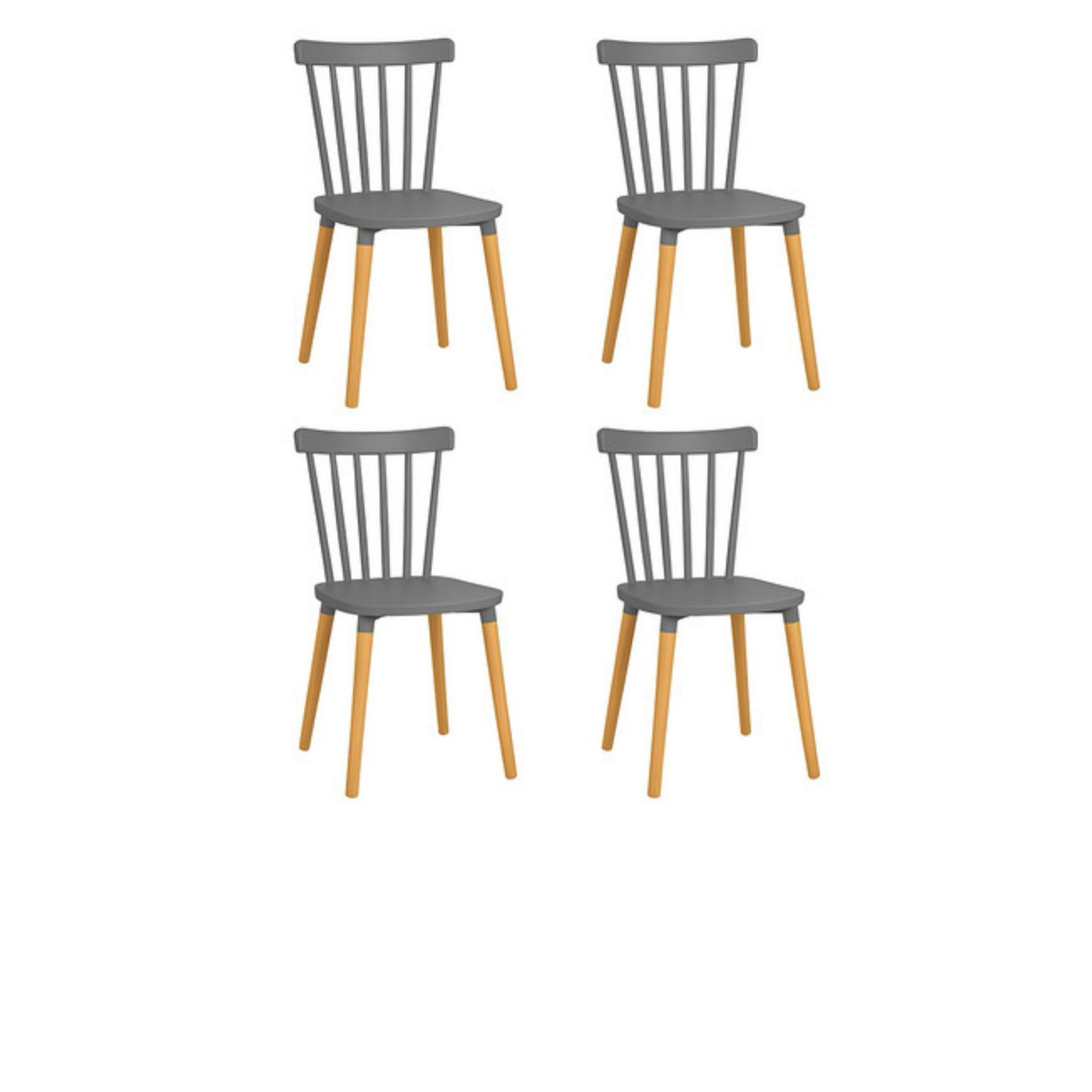 Vitelio - Pack 4 Sillas De Comedor Windsor Gris