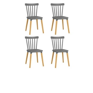 Vitelio - Pack 4 Sillas De Comedor Windsor Gris