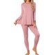 thumbnail image 1 of INSPIRE CHIC Conjuntos de Pijama para Mujer de Manga Larga Modal Ropa de Dormir Suave y Cómoda Conjunto de 2 Piezas a Juego Parte Superior Pantalones Ropa de Dormir Ropa de Casa XL Rosa, 1 of 6