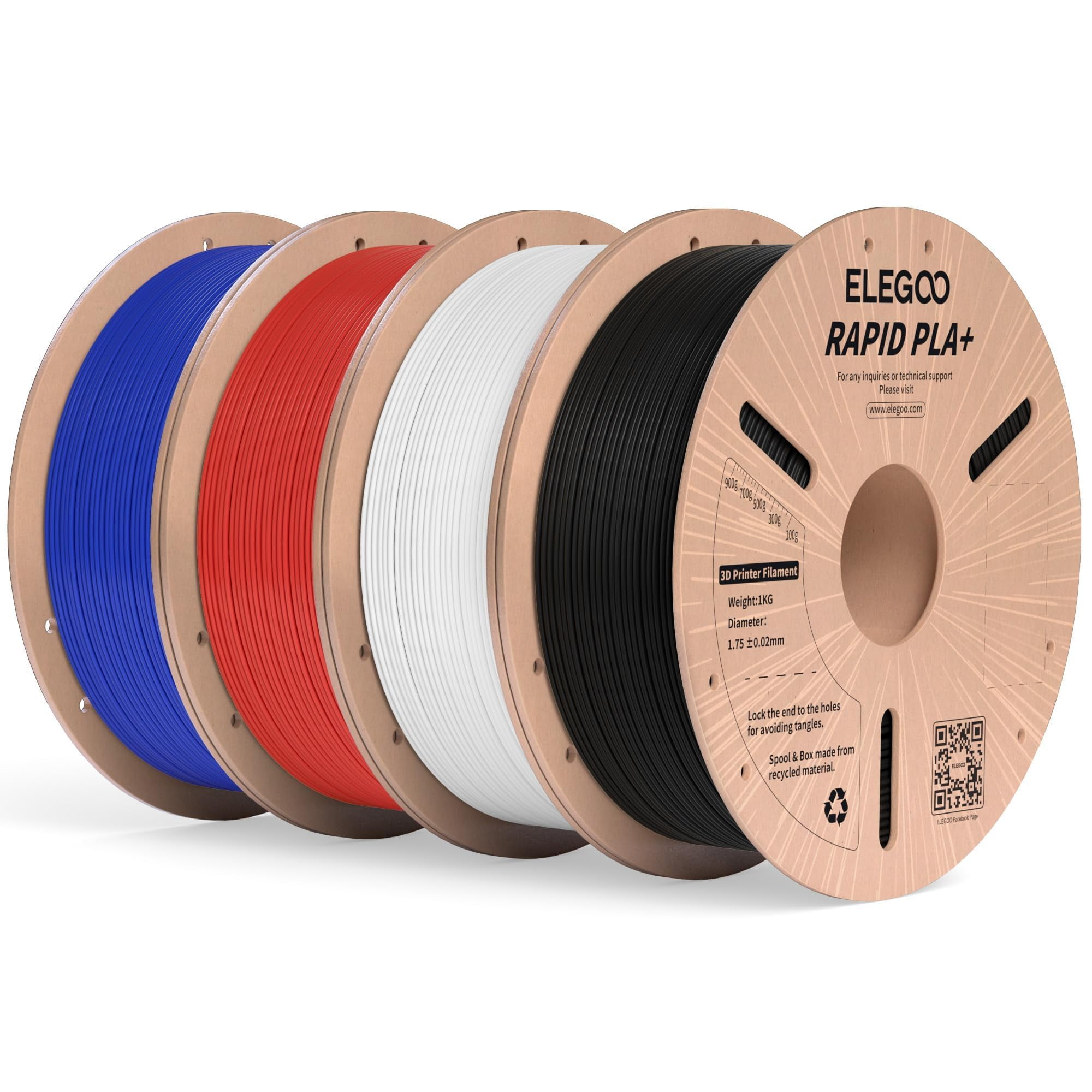 Paquete De Filamento Para Impresora 3d Elegoo Rapid Pla Plus De 1,75 Mm Y 4 Kg