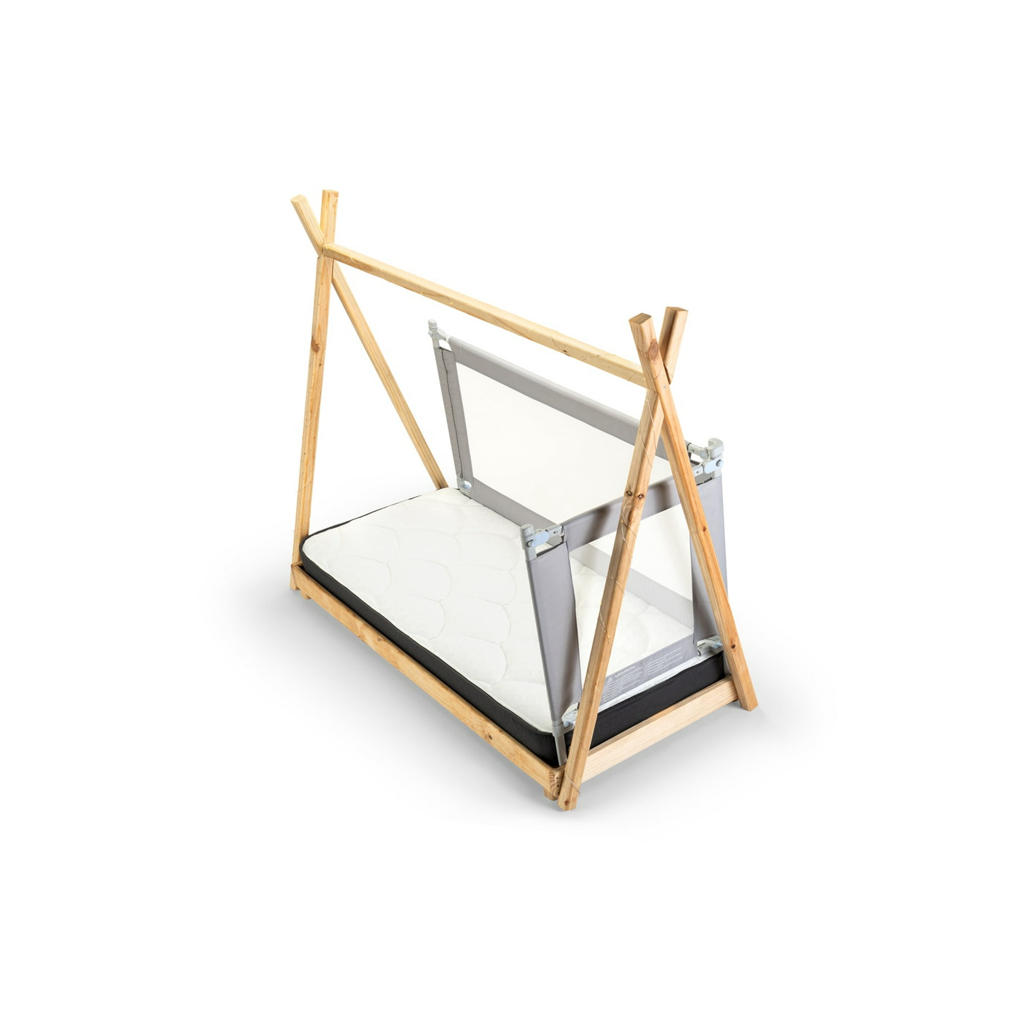 Bebe Sure - 2 Barandas Para Cama Transición/ Montessori 70×140 Cm Gris Altura Colchón Hasta 27 Cm