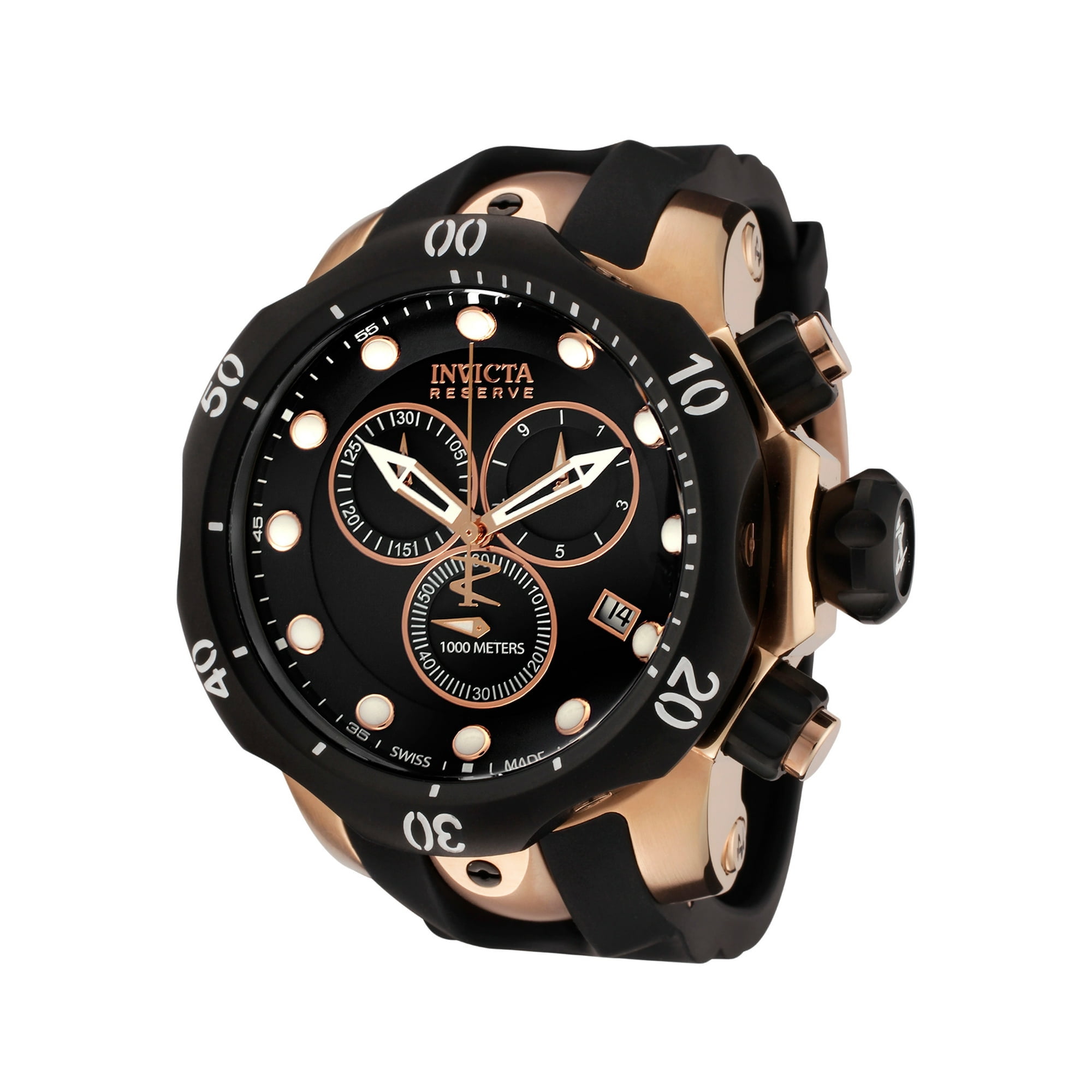Reloj Invicta Hombres 5733 Venom Reserva Cronógrafo Negro De Poliuretano Y Dial